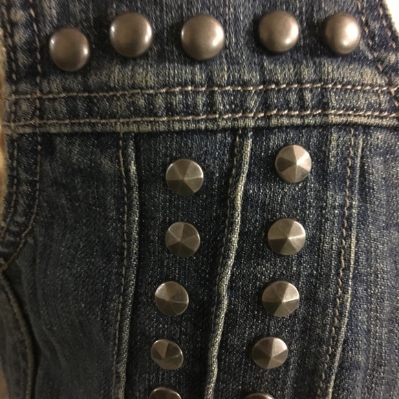 Express Fitted Studded Denim Jeans Vest Si… - Picture 6 of 15
